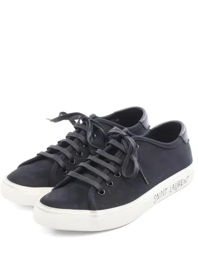 Pre-owned Saint Laurent 2010s Malibu Canvas Sneakers In Black