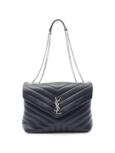 Pre-owned Saint Laurent 2010s Medium Loulou Chain Shoulder Bag In Blue