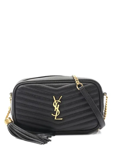 Pre-owned Saint Laurent 2010s Mini Lou Leather Cross Body Bag In Black