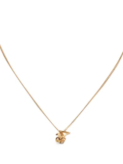 Pre-owned Saint Laurent 2010s Monogram Twist Necklace In Gold