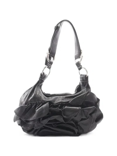 Pre-owned Saint Laurent 2010s Naja Leather Shoulder Bag In ブラック
