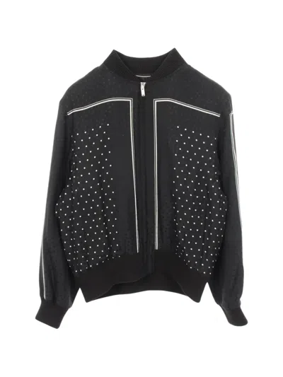 Pre-owned Saint Laurent 2010s Polka-dot Bomber Jacket In Black