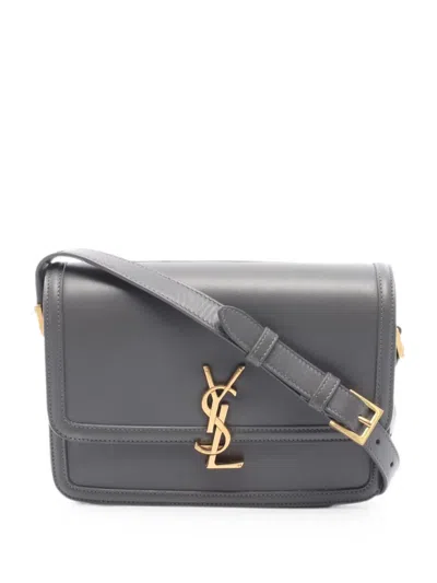 Pre-owned Saint Laurent 2010s Solferino Leather Shoulder Bag In Gray
