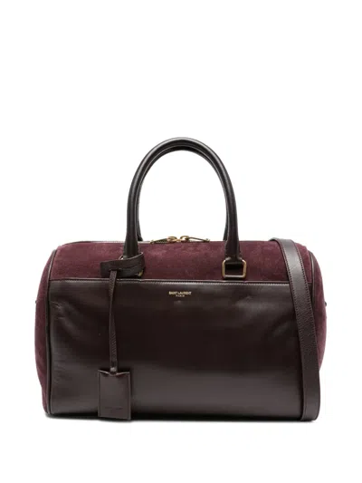 Pre-owned Saint Laurent 2010s Suede Leather Trim Bag In Purple