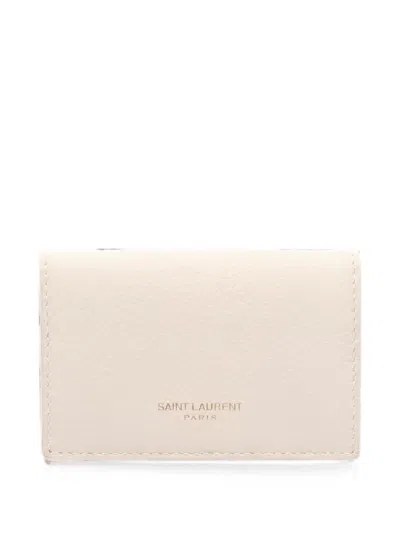 Pre-owned Saint Laurent 2010s Trifold Wallet In Neutral