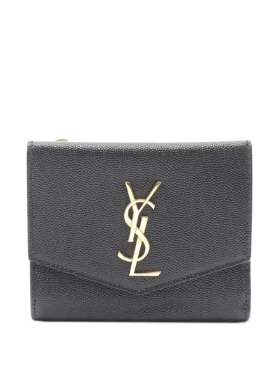 Pre-owned Saint Laurent 2010s Uptown Bi-fold Wallet In Black