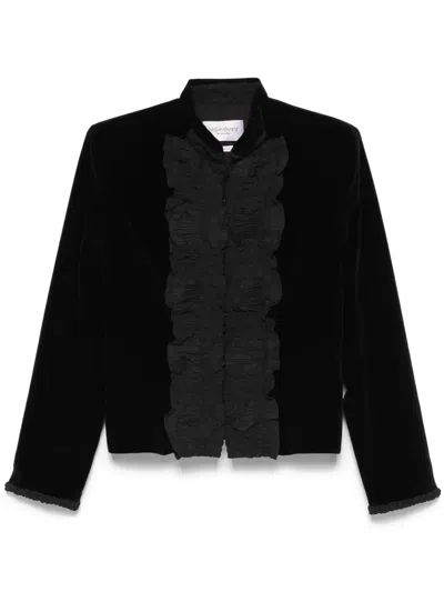Pre-owned Saint Laurent 2010s Velour Jacket In Black