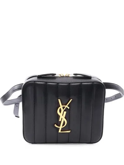 Pre-owned Saint Laurent 2010s Vicky Quilted Belt Bag In Black