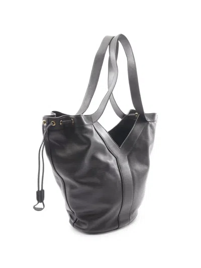 Pre-owned Saint Laurent 2010s Y Leather Tote Bag In Black