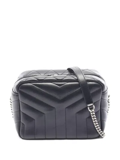 Pre-owned Saint Laurent 2010slulu Leather Crossbody Bag In Black