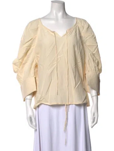 Pre-owned Saint Laurent 2011 Silk Blouse In Neutrals