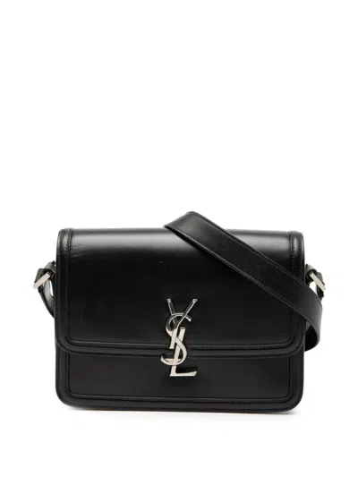 Pre-owned Saint Laurent 2012-2026 Medium Calfskin Solferino Satchel In Box Crossbody Bag In Black