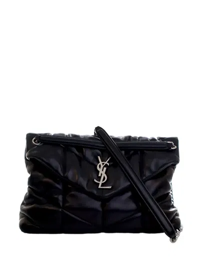 Pre-owned Saint Laurent 2012-2026 Medium Nappa Loulou Puffer Shoulder Bag In Black