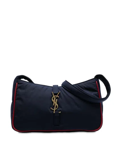 Pre-owned Saint Laurent 2012 Nylon Le 5 A 7 Shoulder Bag In Blue