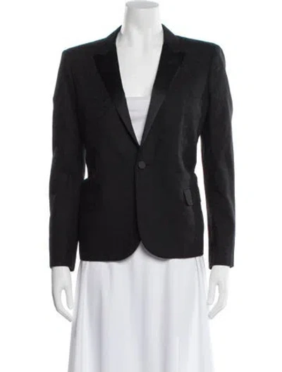 Pre-owned Saint Laurent 2012 Patterned Blazer In Black