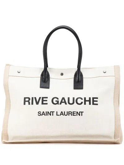 Pre-owned Saint Laurent 2013-2024 Canvas Rive Gauche Tote Bag In White