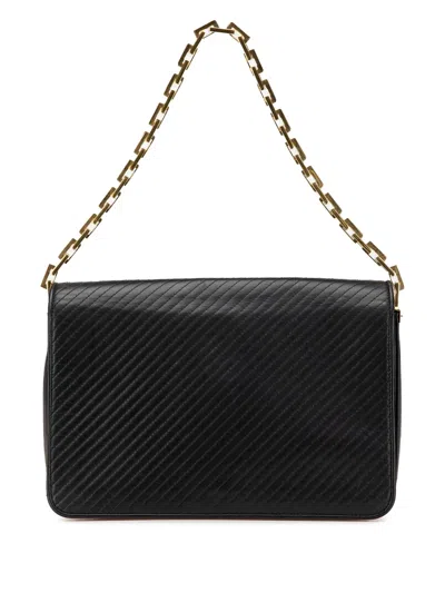 Pre-owned Saint Laurent 2013-2024 Quilted Lambskin Babylone Flap Shoulder Bag In 黑色