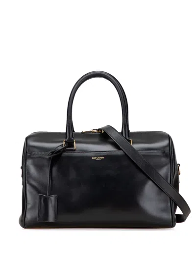 Pre-owned Saint Laurent 2013-2025 Leather Classic Duffle 6 Satchel In Black