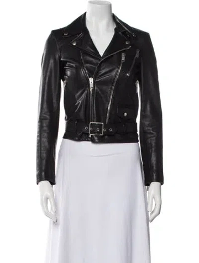 Pre-owned Saint Laurent 2013 Lamb Leather Biker Jacket In Black