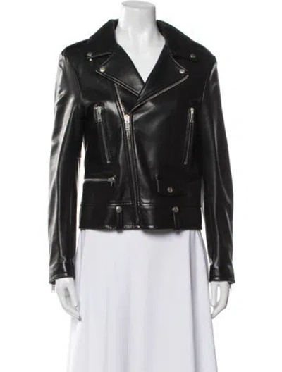 Pre-owned Saint Laurent 2013 Leather Biker Jacket In Black