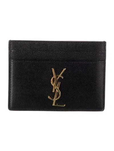 Pre-owned Saint Laurent 2013 Leather Card Holder In Black