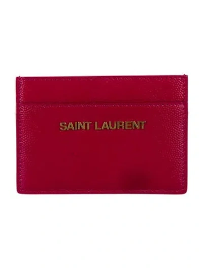 Pre-owned Saint Laurent 2013 Leather Card Holder In Pink