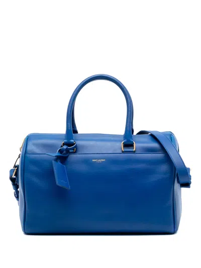 Pre-owned Saint Laurent 2013 Leather Classic Duffle 6 Satchel In Blue