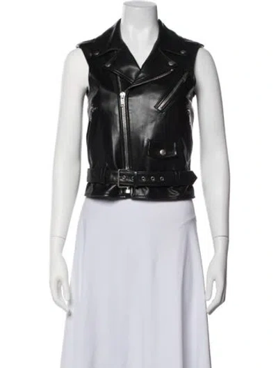 Pre-owned Saint Laurent 2013 Leather Vest In Black