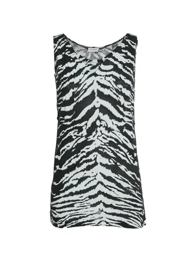 Pre-owned Saint Laurent 2013 Leopard-print Tank Top In Black