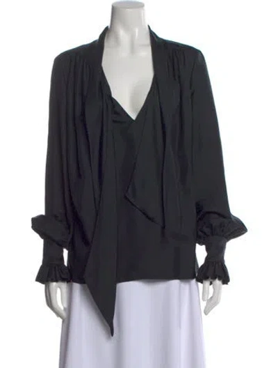 Pre-owned Saint Laurent 2013 Silk Blouse In Black