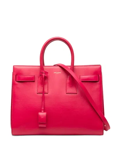 Pre-owned Saint Laurent 2013 Small Leather Sac De Jour Satchel In Pink
