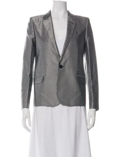 Pre-owned Saint Laurent 2013 Striped Blazer In Green