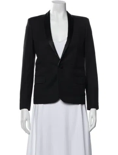 Pre-owned Saint Laurent 2013 Virgin Wool Blazer In Black