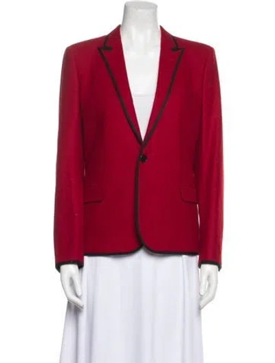 Pre-owned Saint Laurent 2013 Virgin Wool Blazer In Red