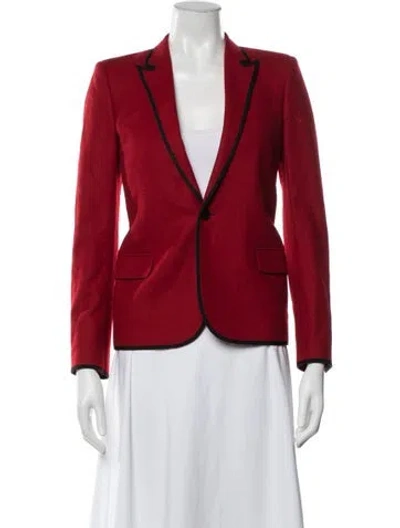 Pre-owned Saint Laurent 2013 Virgin Wool Blazer In Red