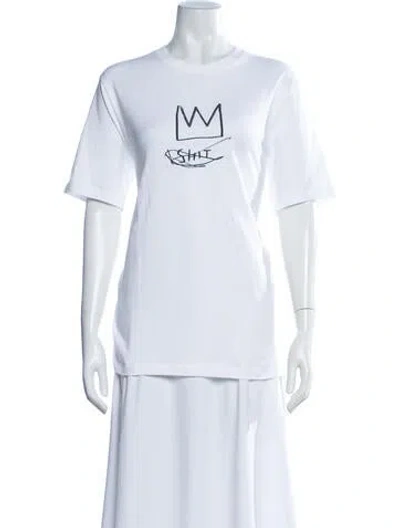 Pre-owned Saint Laurent 2013 X Jean-michel Basquiat 'crown' T-shirt W/ Tags In White