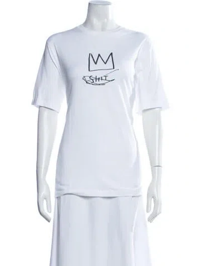 Pre-owned Saint Laurent 2013 X Jean-michel Basquiat Crown T-shirt W/ Tags In White
