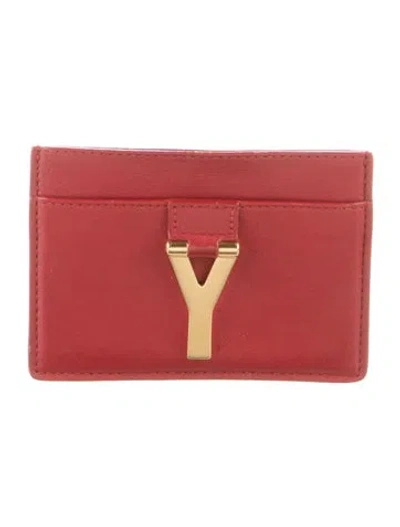 Pre-owned Saint Laurent 2013 Y Chyc Card Holder In Red