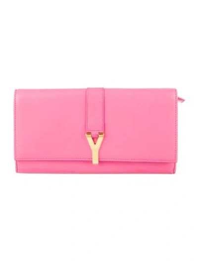 Pre-owned Saint Laurent 2013 "y" Ligne Wallet In Pink