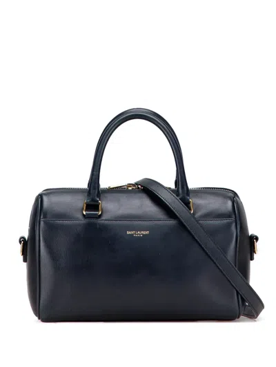 Pre-owned Saint Laurent 2014 Baby Leather Classic Duffle Satchel In Blue
