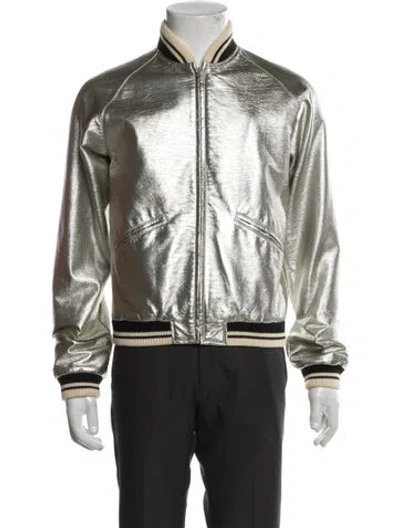 Pre-owned Saint Laurent 2014 Faux Leather Bomber Jacket