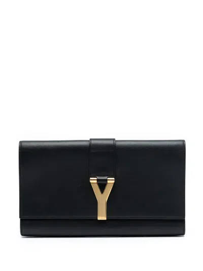 Pre-owned Saint Laurent 2014 Leather Chyc Ligne Clutch Bag In Black