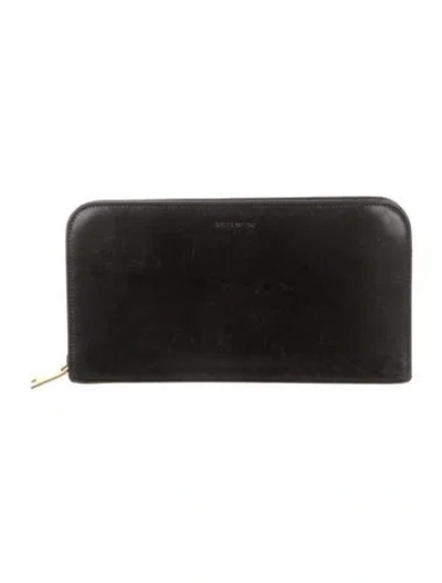 Pre-owned Saint Laurent 2014 Leather Continental Wallet In Black