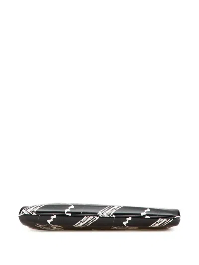 Pre-owned Saint Laurent 2014 Leather Gun Pop Print Clutch Bag In Black