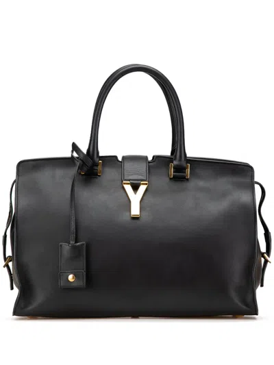 Pre-owned Saint Laurent 2014 Medium Leather Classic Y Cabas Satchel In Black