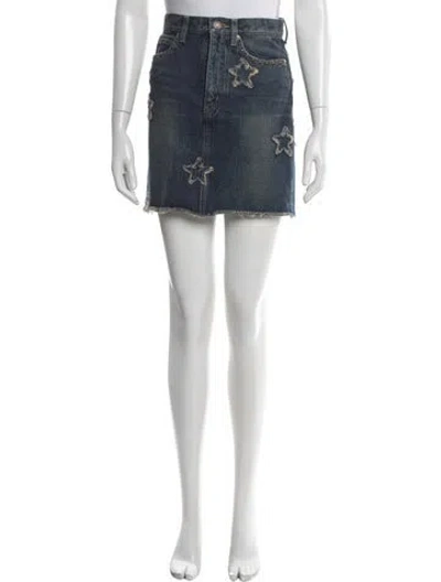 Pre-owned Saint Laurent 2014 Mini Skirt In Blue