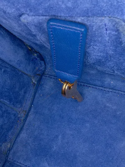 Pre-owned Saint Laurent 2014 Nano Leather Sac De Jour Satchel In Blue