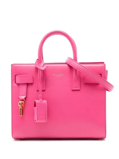 Pre-owned Saint Laurent 2014 Nano Leather Sac De Jour Satchel In Pink