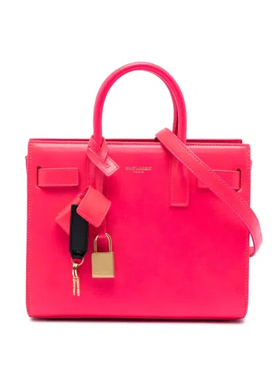 Pre-owned Saint Laurent 2014 Nano Leather Sac De Jour Satchel In Pink