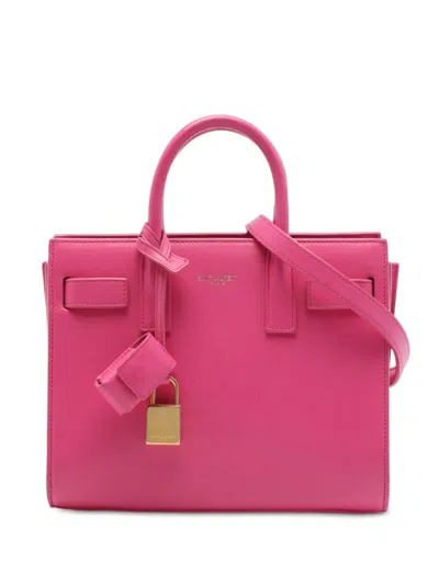 Pre-owned Saint Laurent 2014 Nano Leather Sac De Jour Satchel In Pink